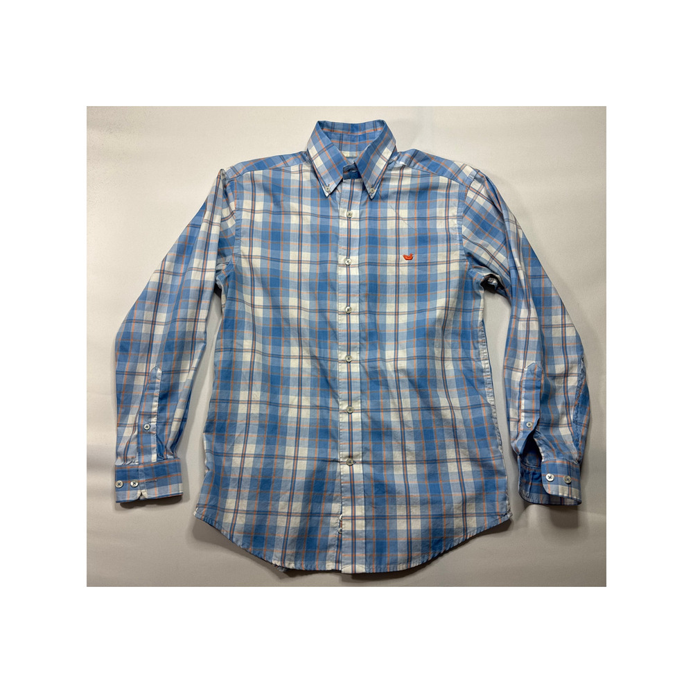 Southern Marsh Men's Long Sleeve Blue Plaid Button‎ Up Shirt - Size S*